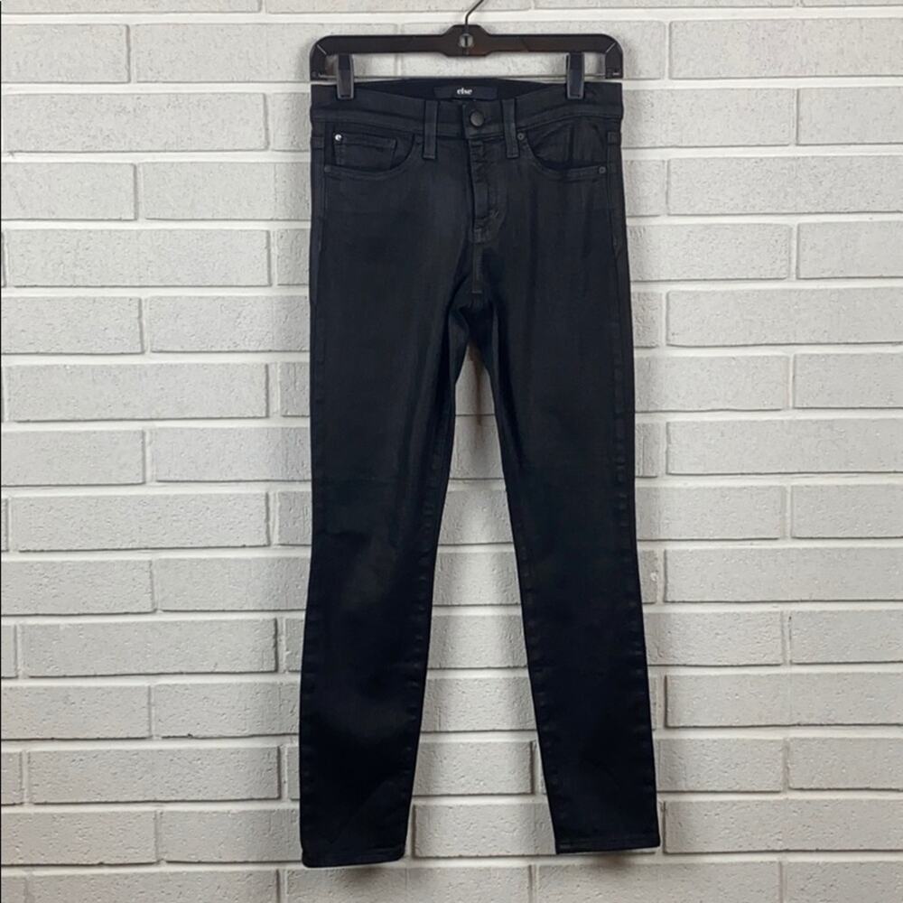 Else Womens Junior Black Ankle Skinny Shimmery Jeans Size 25(2)